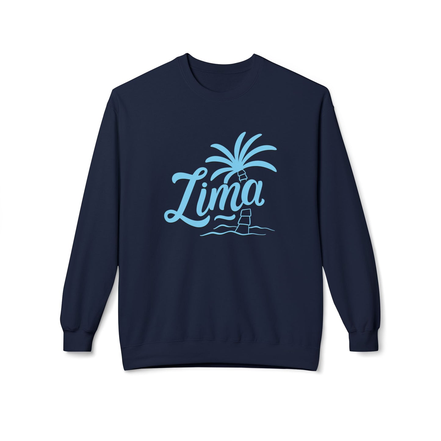 Lima, Palm Tree Crewneck Sweatshirt - Cozy Unisex Midweight Fleece for Relaxed Living - 12128