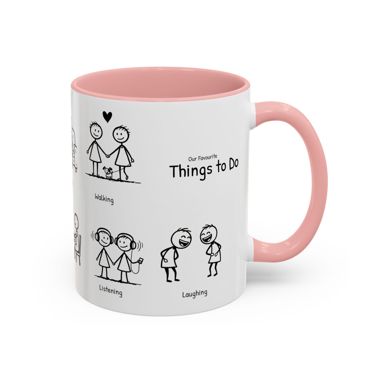 Our Favorite Things to Do Valentine’s Mug – Cozy Couples Illustrated Accent Coffee Mug - 14705