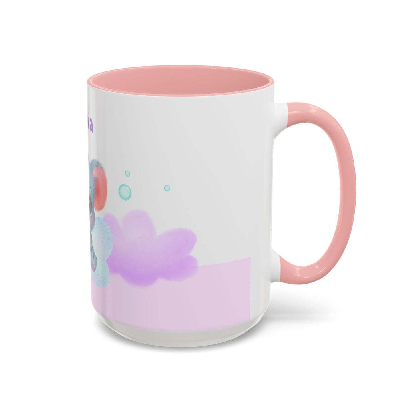 Cute Koala, Olivia, Name Customizable - Accent Coffee Mug (11, 15oz) - 11006