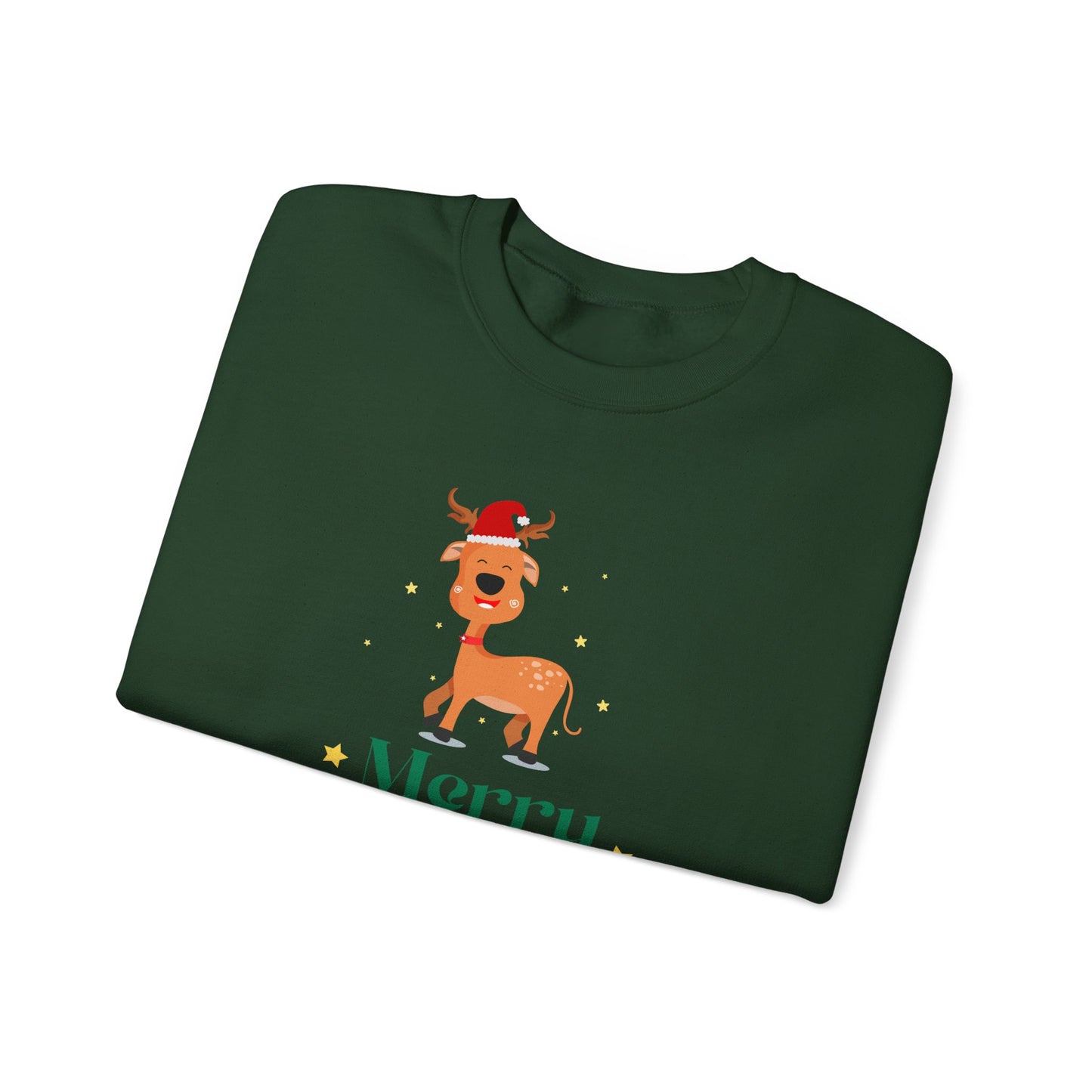 Reindeer, Merry Christmas - Unisex Heavy Blend™ Crewneck Sweatshirt