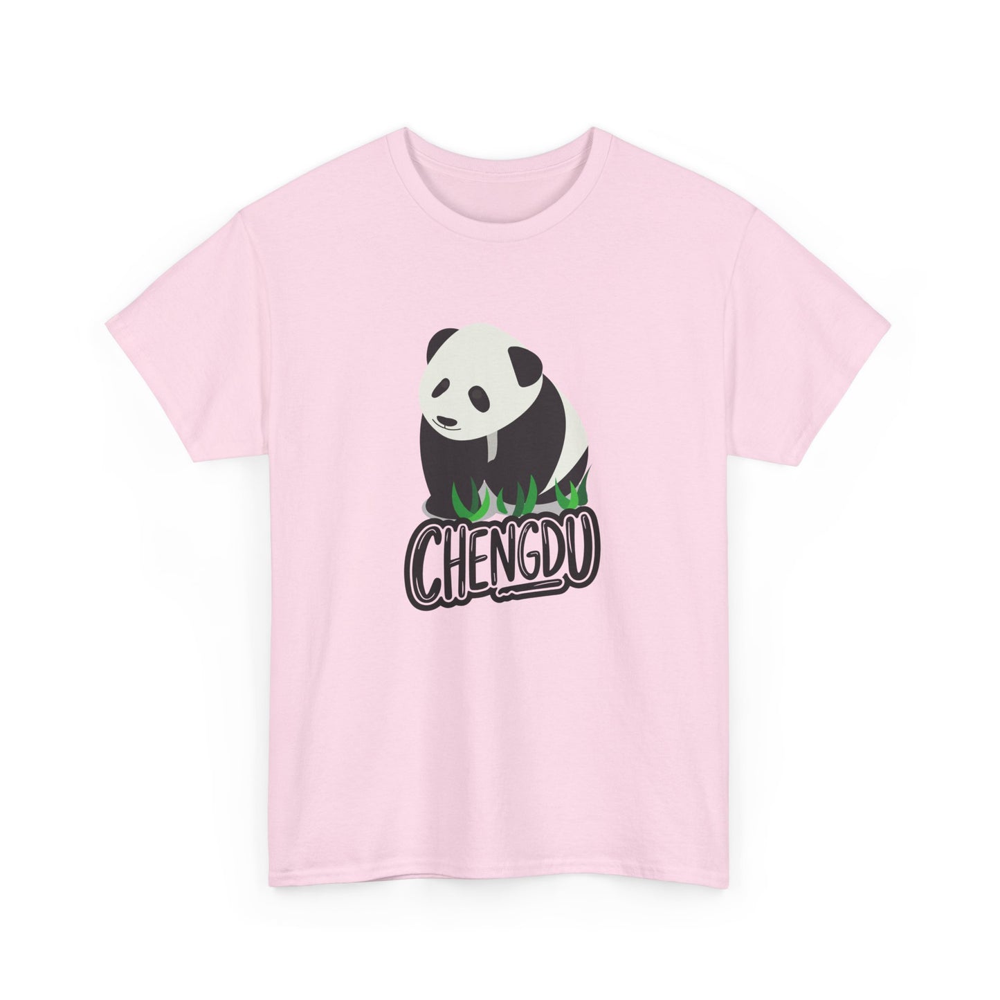 Chengdu Panda Unisex Heavy Cotton Tee - Cozy and Fun Graphic Tee for Animal Lovers - 12206