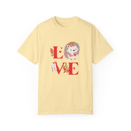 Hedgehog, Love - Unisex Garment-Dyed T-shirt - 11407