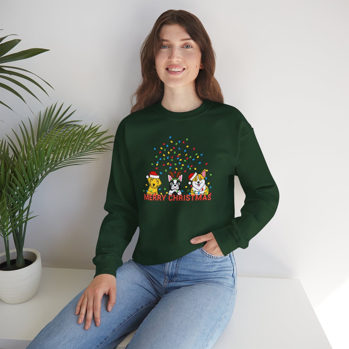 Dogs, Merry Christmas - Unisex Heavy Blend™ Crewneck Sweatshirt - 10175