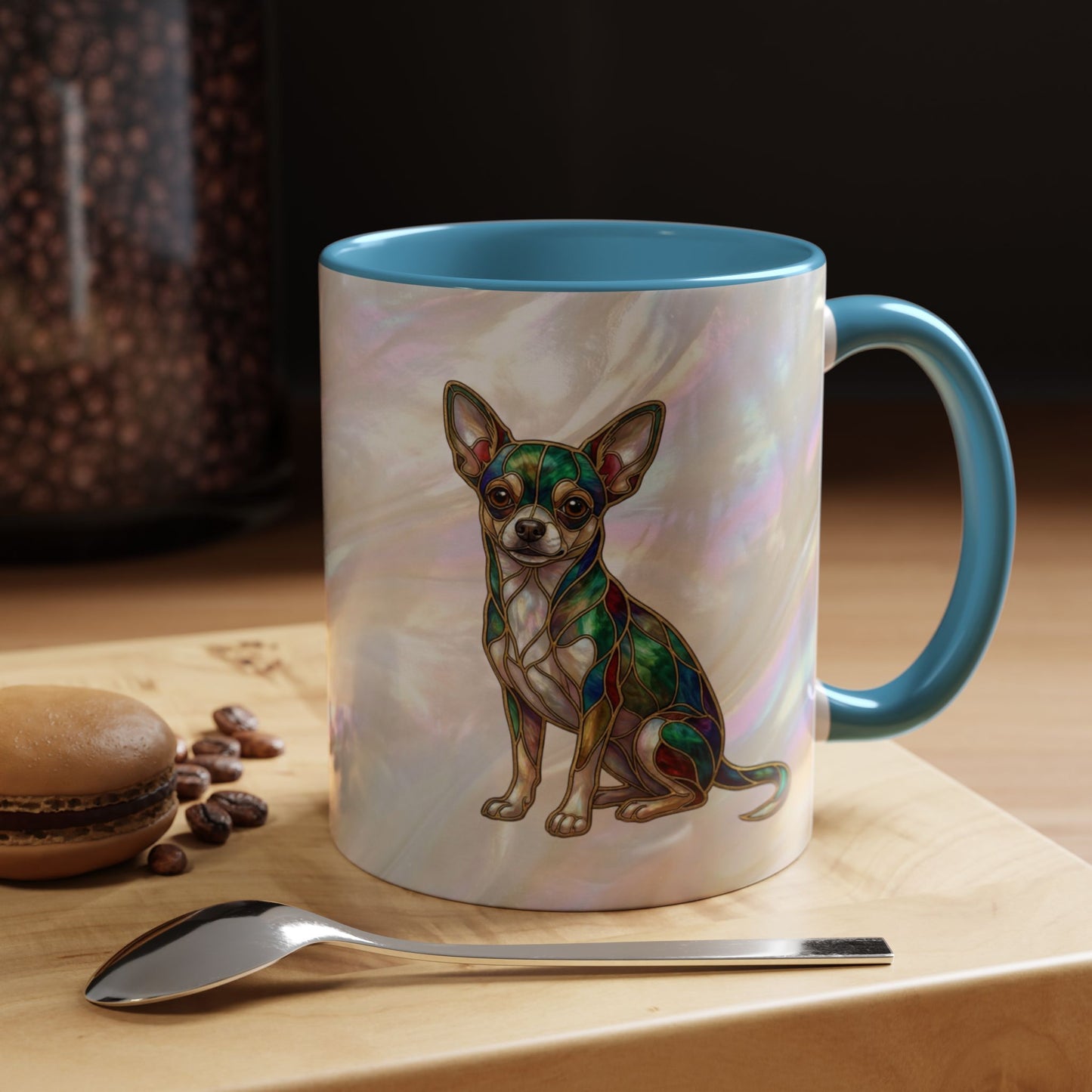 Chihuahua Accent Coffee Mug -Stained Glass Style (11/15oz) - 14625