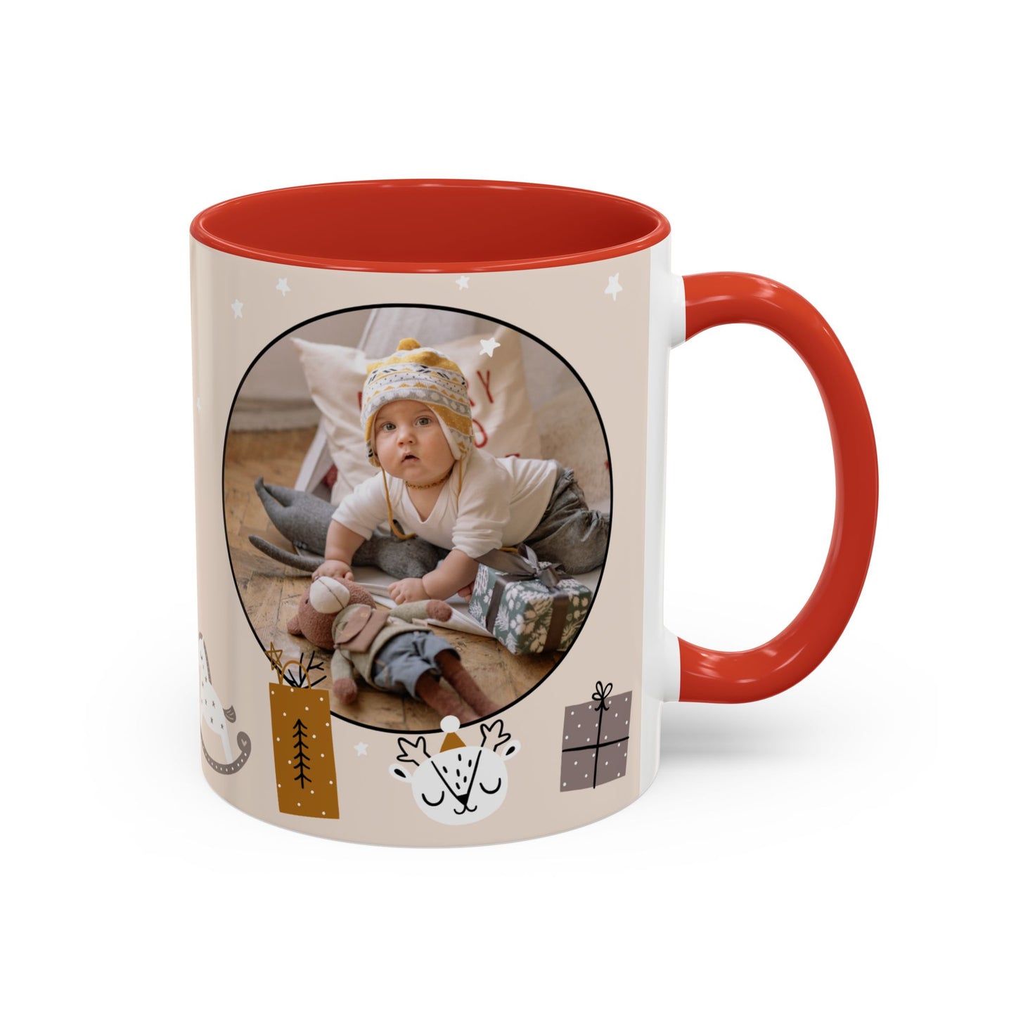 My First Christmas, Customizable - Accent Coffee Mug (11, 15oz) - 10860