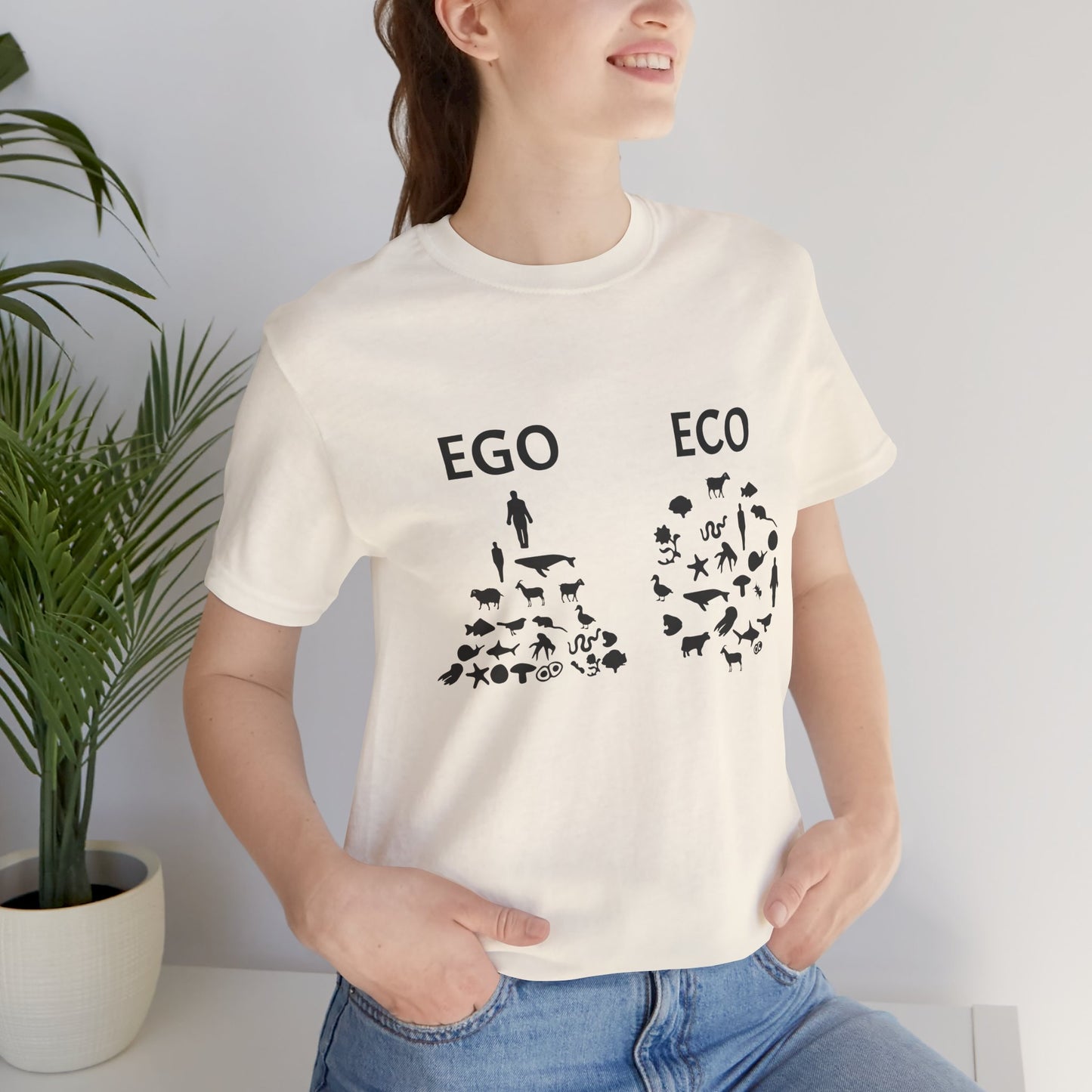 Vegan: Ego vs Eco - Unisex Jersey Short Sleeve Tee - 12368