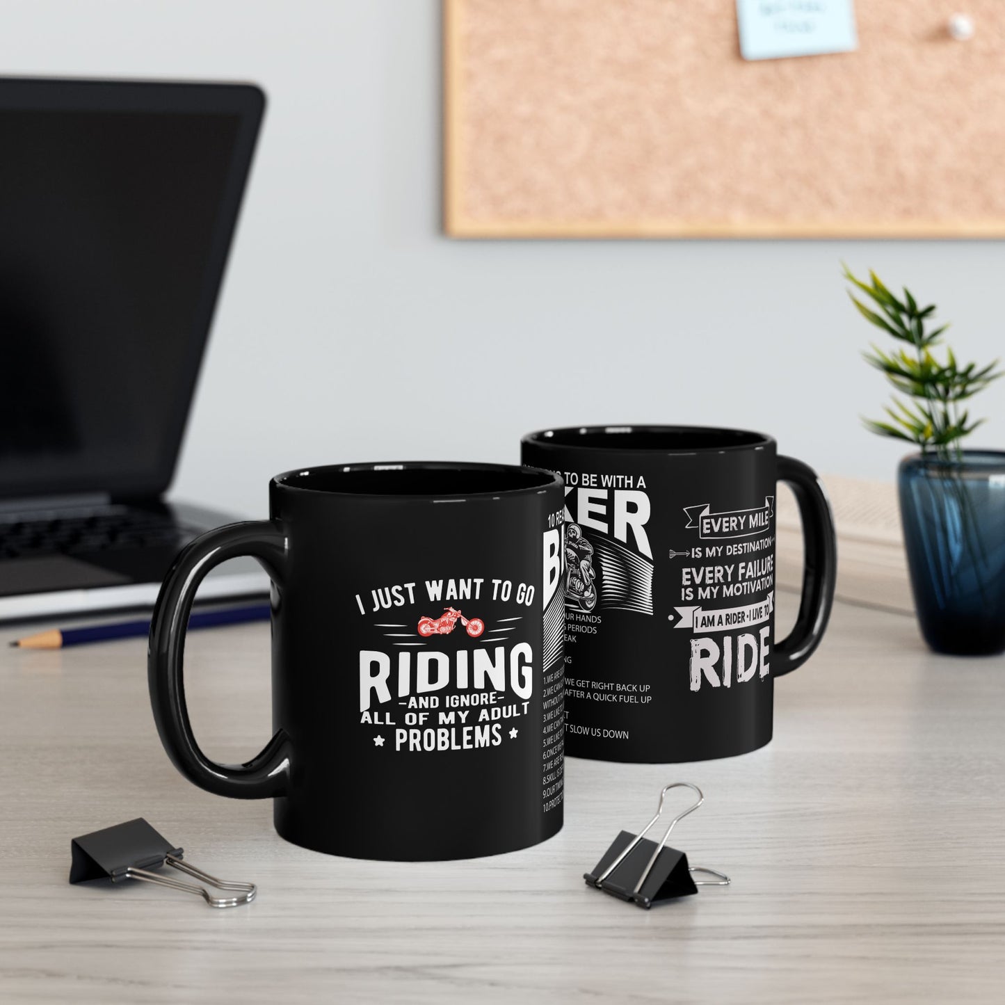 10 Reasons To Be With A Biker - Black Mug (11oz, 15oz)