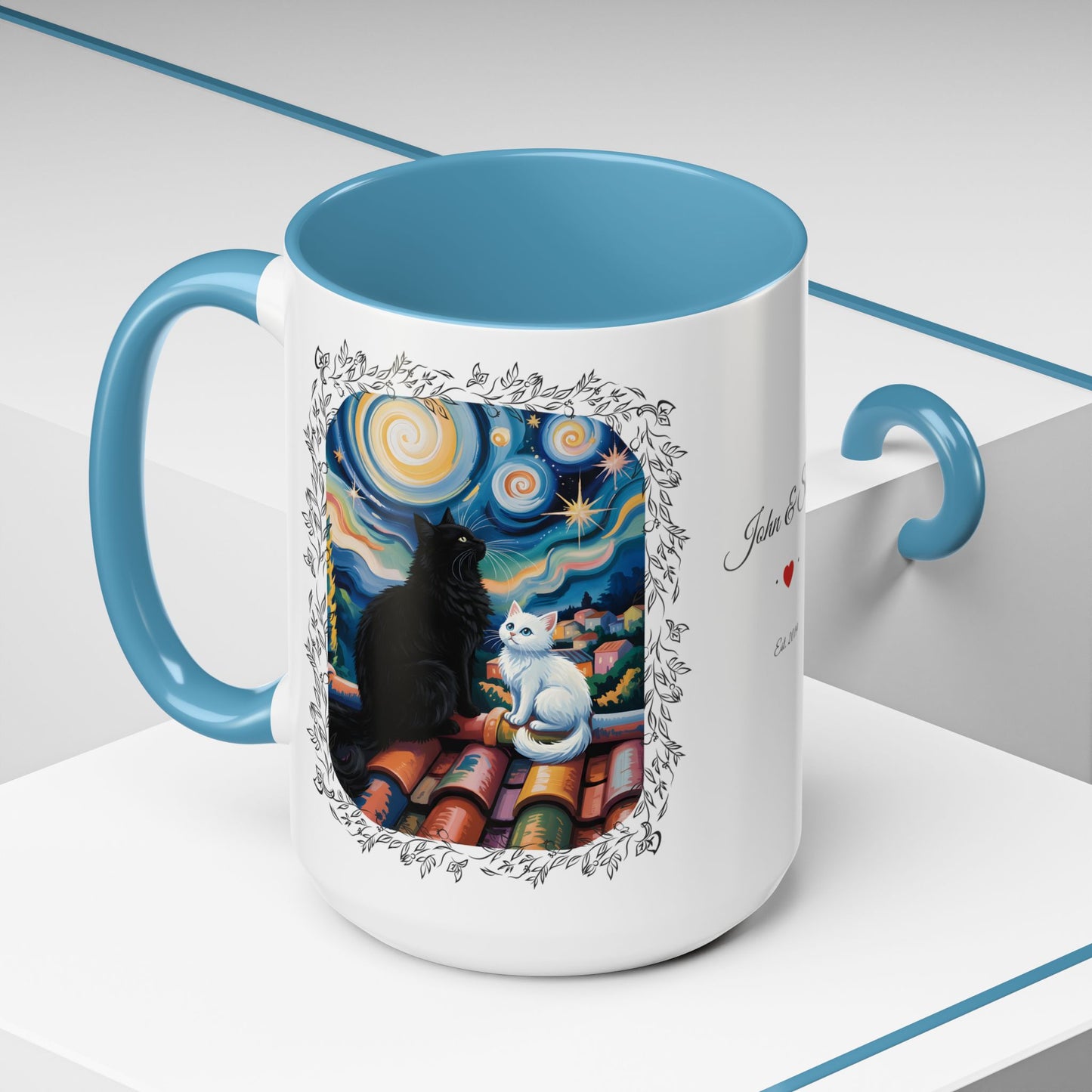 Starry Night Cats Coffee Mug – Van Gogh Inspired Cat Art | Cat Lovers Gift (11oz / 15oz) - 14758