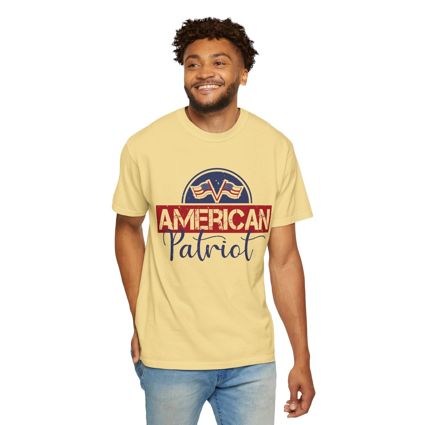 American Patriot Garment-Dyed T-Shirt, USA Pride Tee, 4th of July Shirt, Americana Apparel, Unisex Casual Wear - 13813