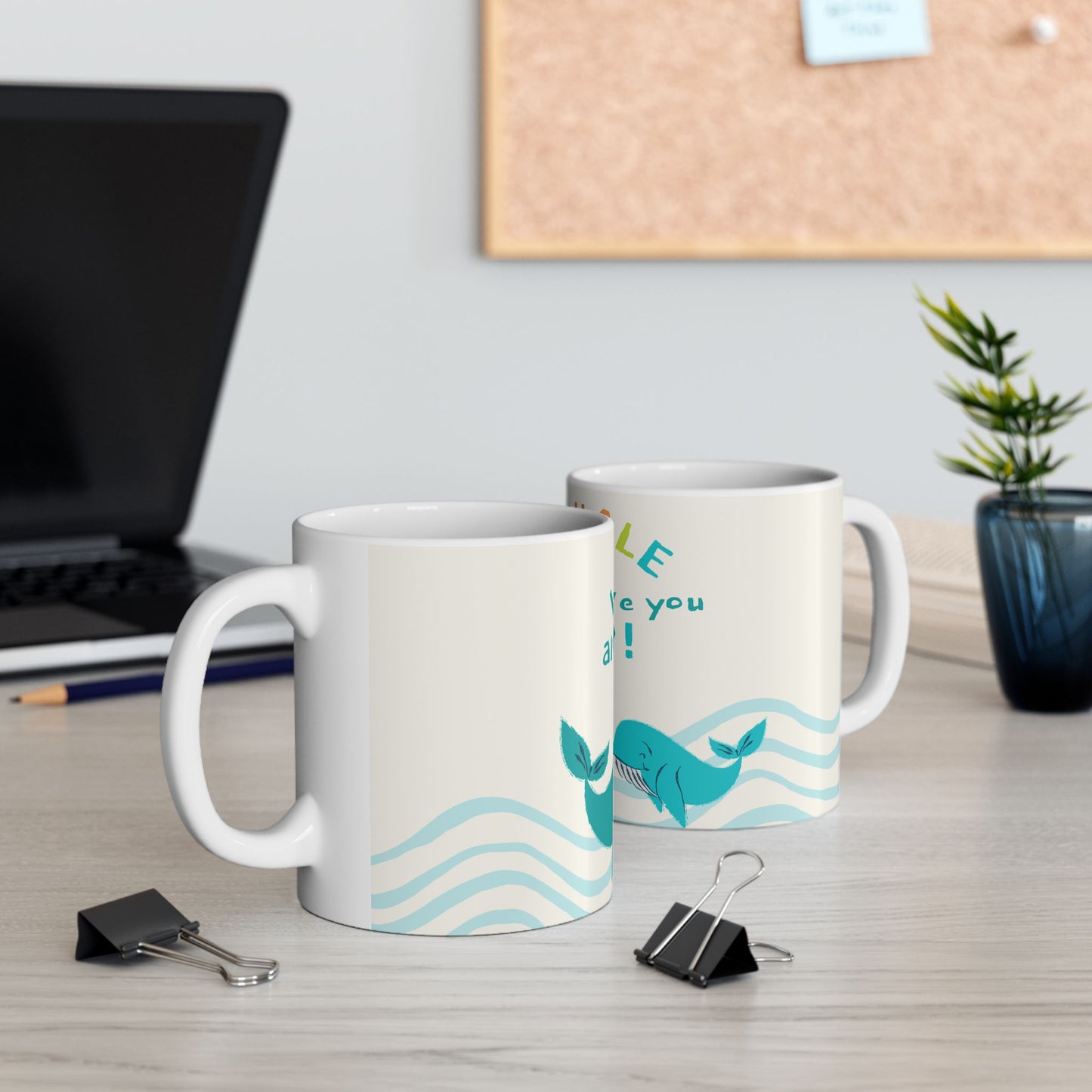 Whale Love Mug - Cute Father’s Day Gift for Dad, Whale Design Coffee Cup, Father's Day - 14031