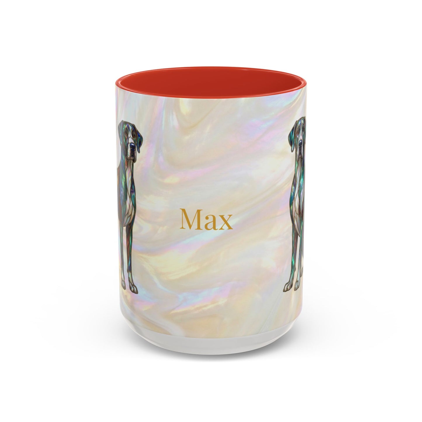 Personalized Great Dane Dog Mug — Stained Glass Design (11/15 oz) - 14550