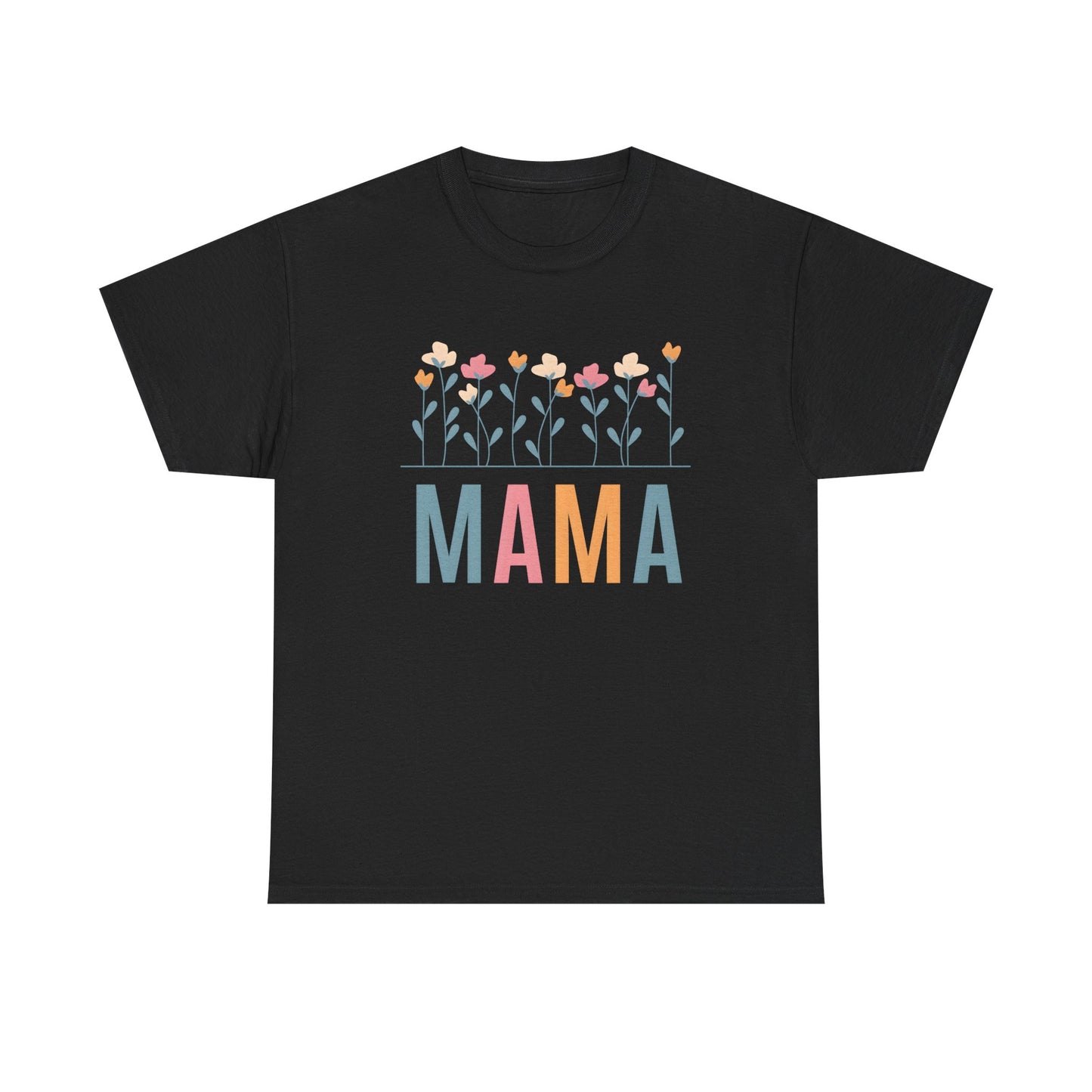 Mama Floral T-Shirt — Colorful Spring Flowers "MAMA" Tee for Mothers' Day - 14876