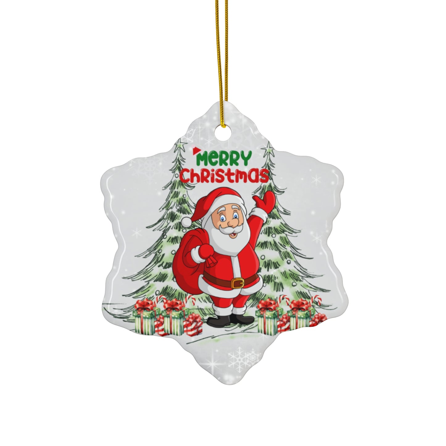 Santa - Ceramic Ornament, 4 Shapes