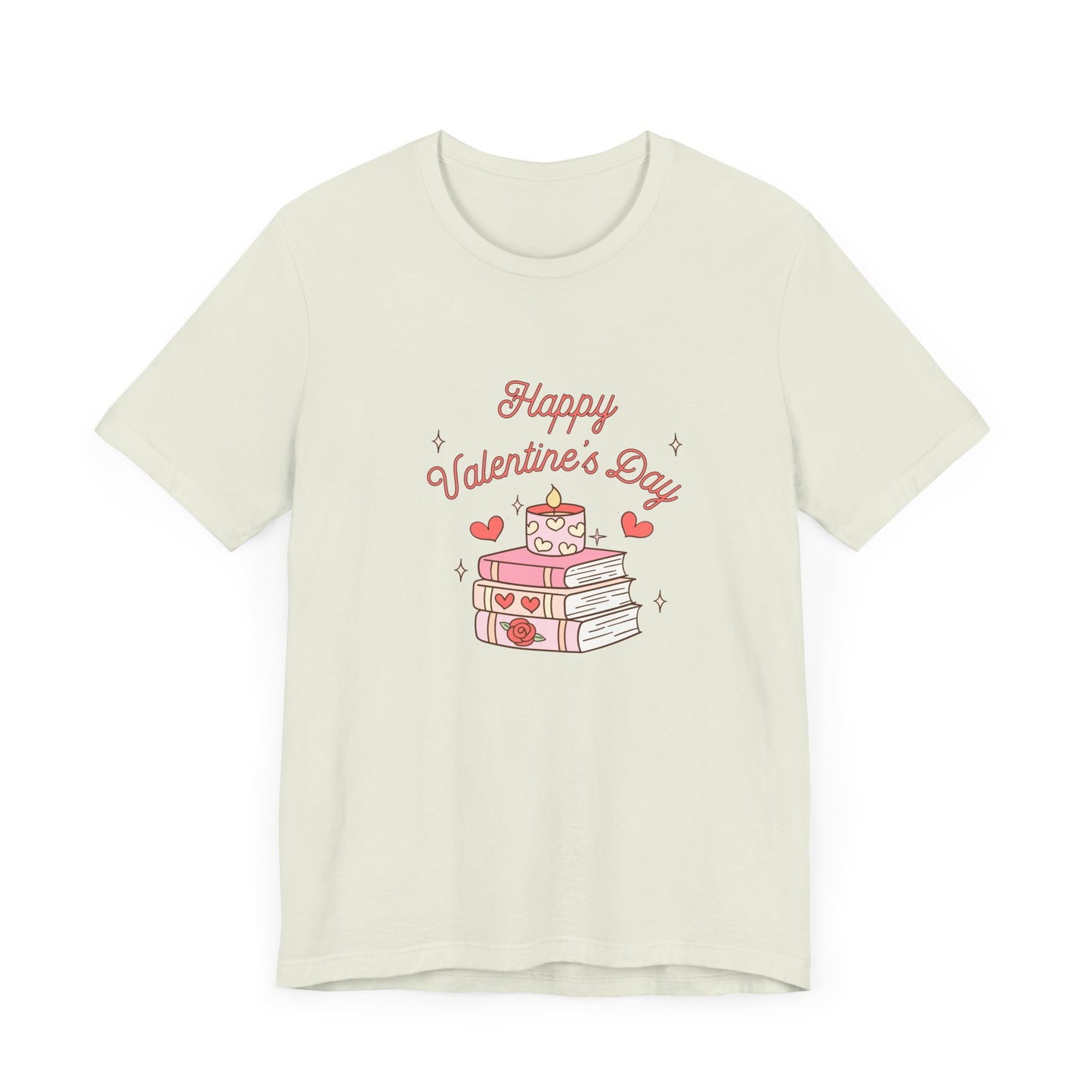Books, Happy Valentine's Day - Unisex Jersey Short Sleeve Tee - 11572