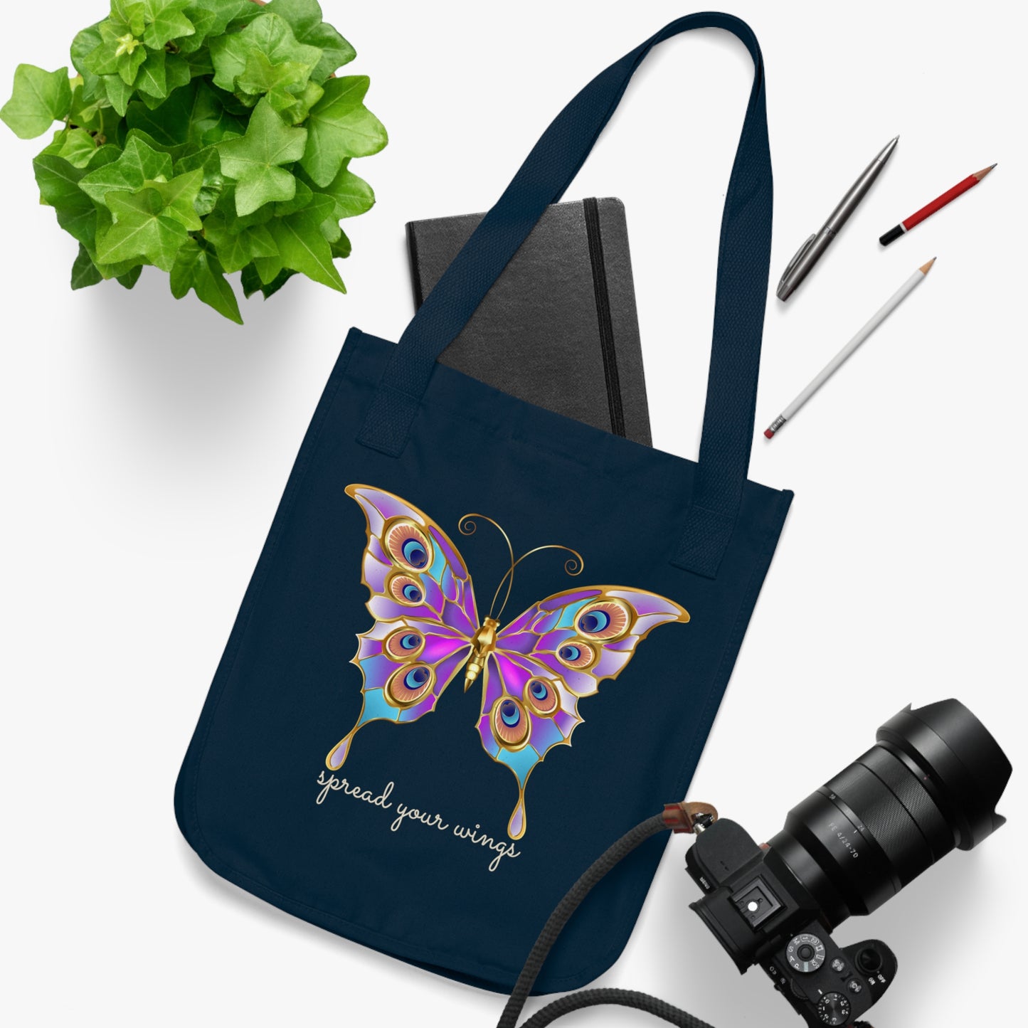 Butterfly, Spread Your Wings - Organic Canvas Tote Bag - 10185