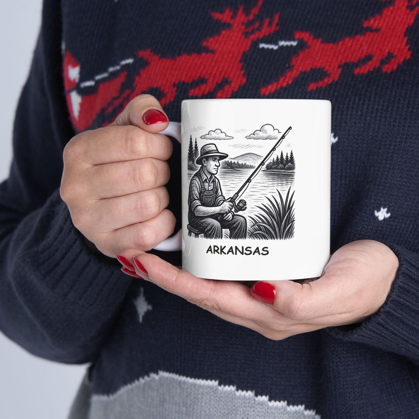 "In Arkansas, we don’t have a ‘state bird,’ we have ‘state fishin’ poles.’" Ceramic Mug - 13274