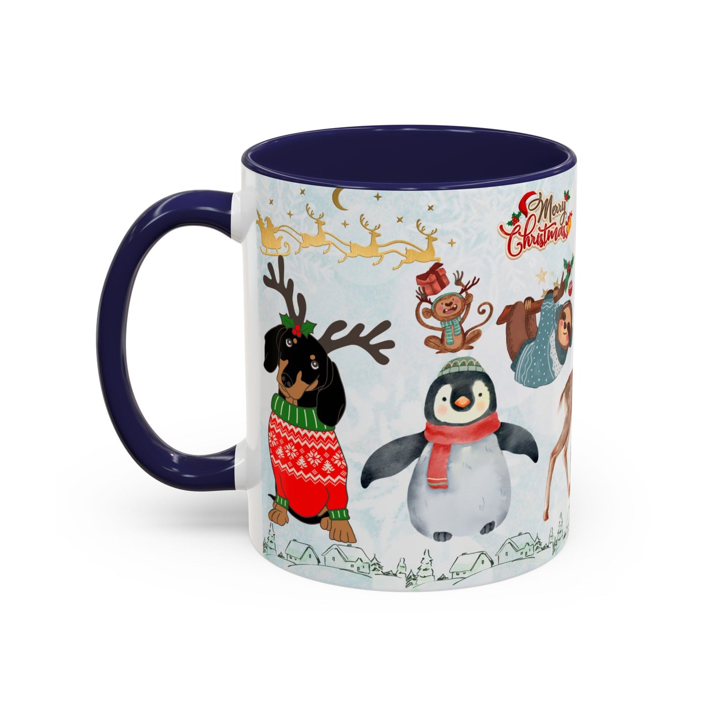 Merry Christmas, Animals - Accent Coffee Mug (11, 15oz)