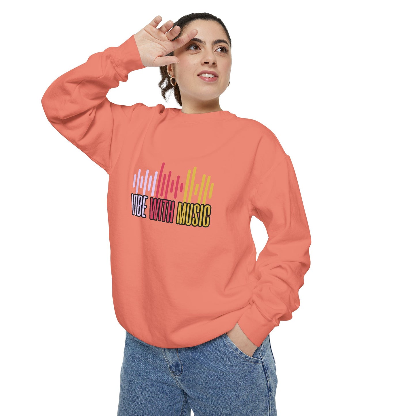 Vibe with Music - Unisex Garment-Dyed Sweatshirt - 10624