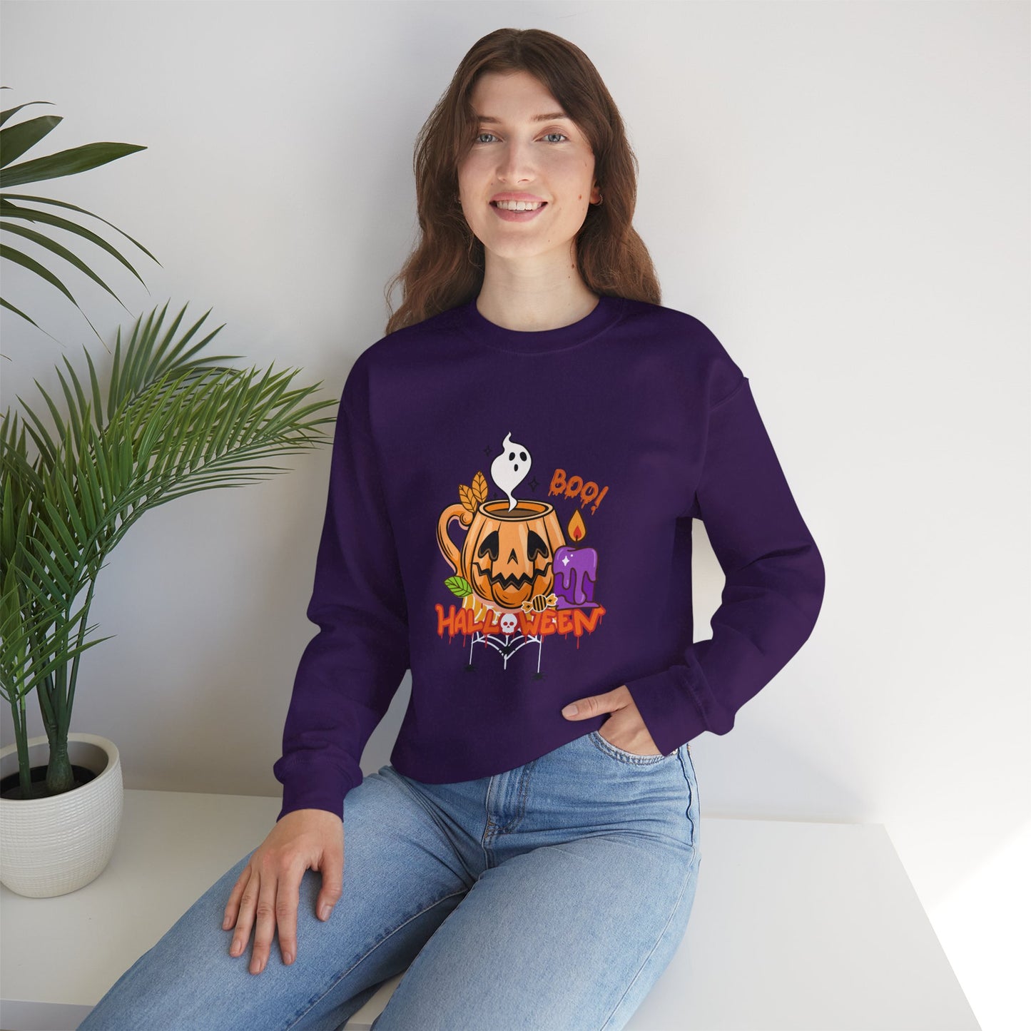 Boo Halloween - Unisex Heavy Blend™ Crewneck Sweatshirt