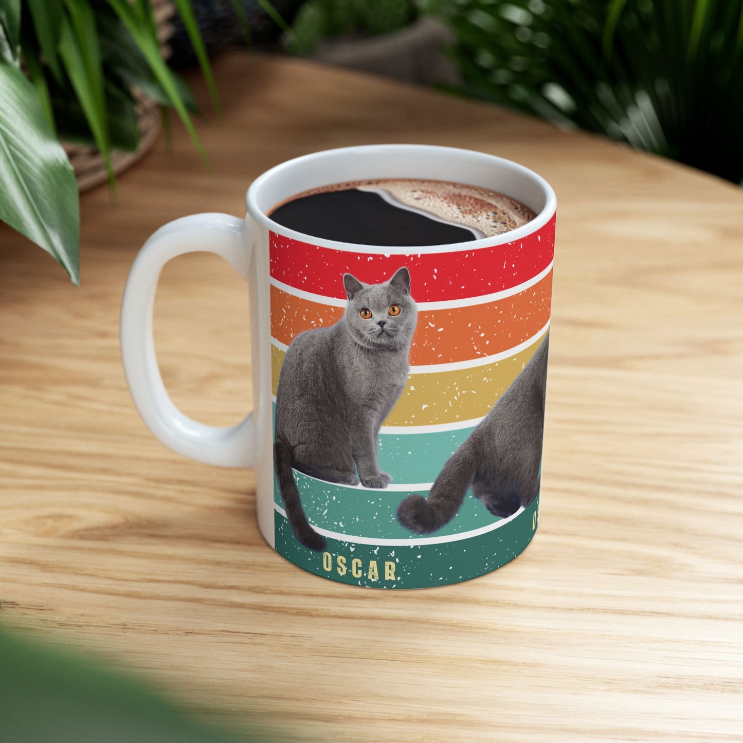 Oscar, Cat, Customizable - Ceramic Mug, (11oz, 15oz) - 10257