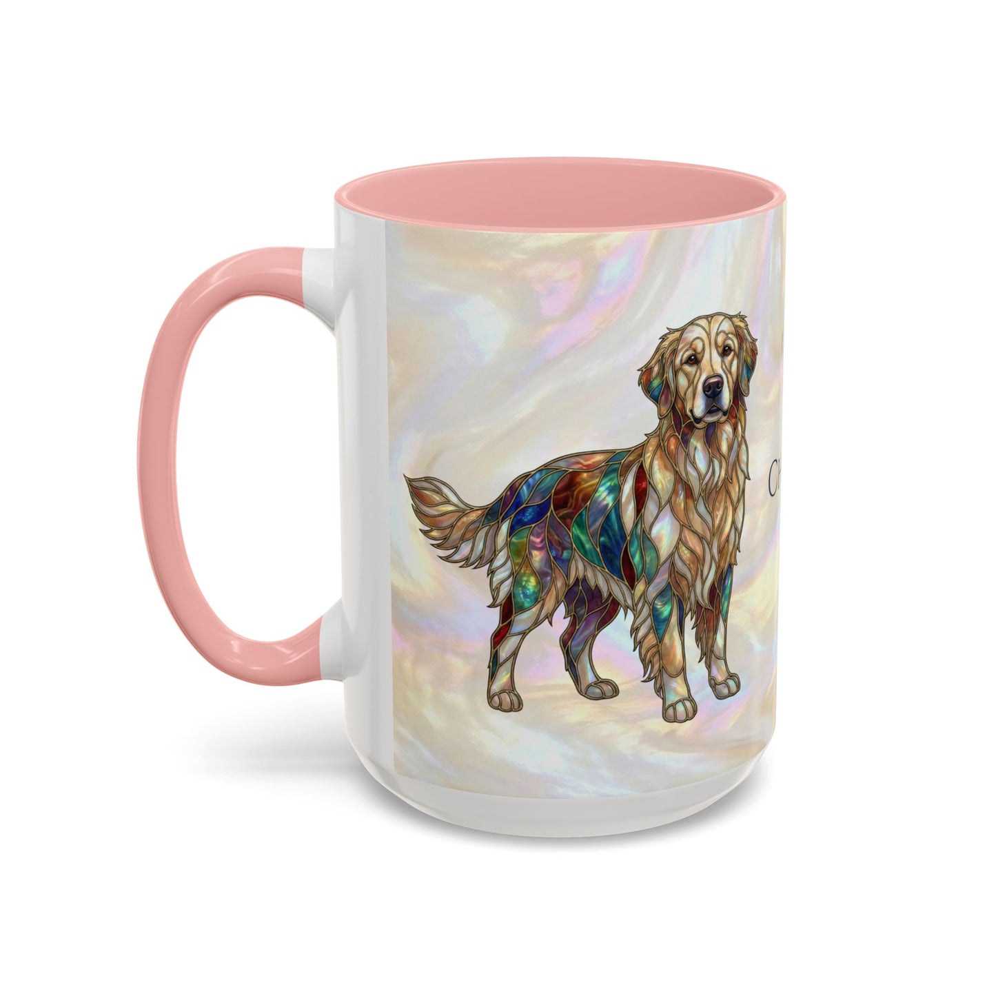 Personalized Golden Retriever Coffee Mug - Stained Glass Design 11/15oz - 14534