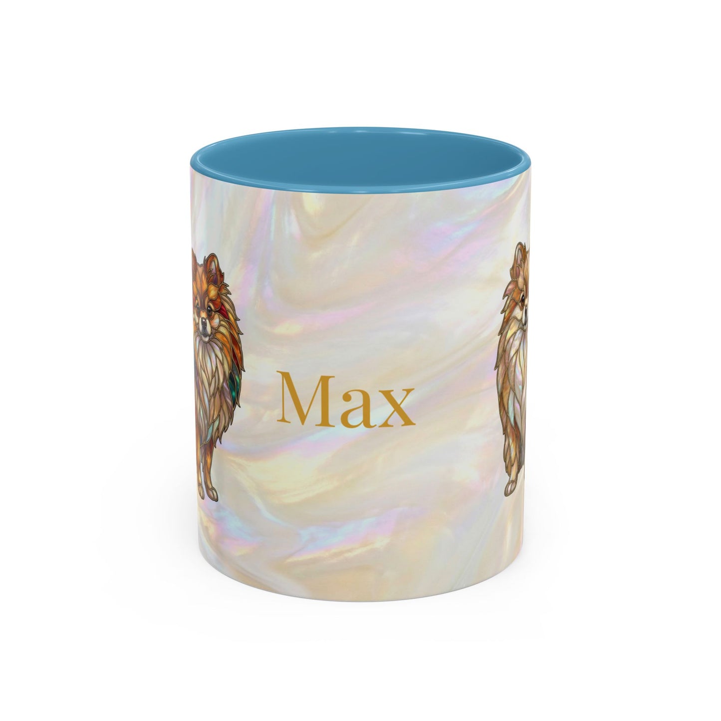 Pomeranian Accent Coffee Mug — Stained Glass Design (11/15oz) - 14638