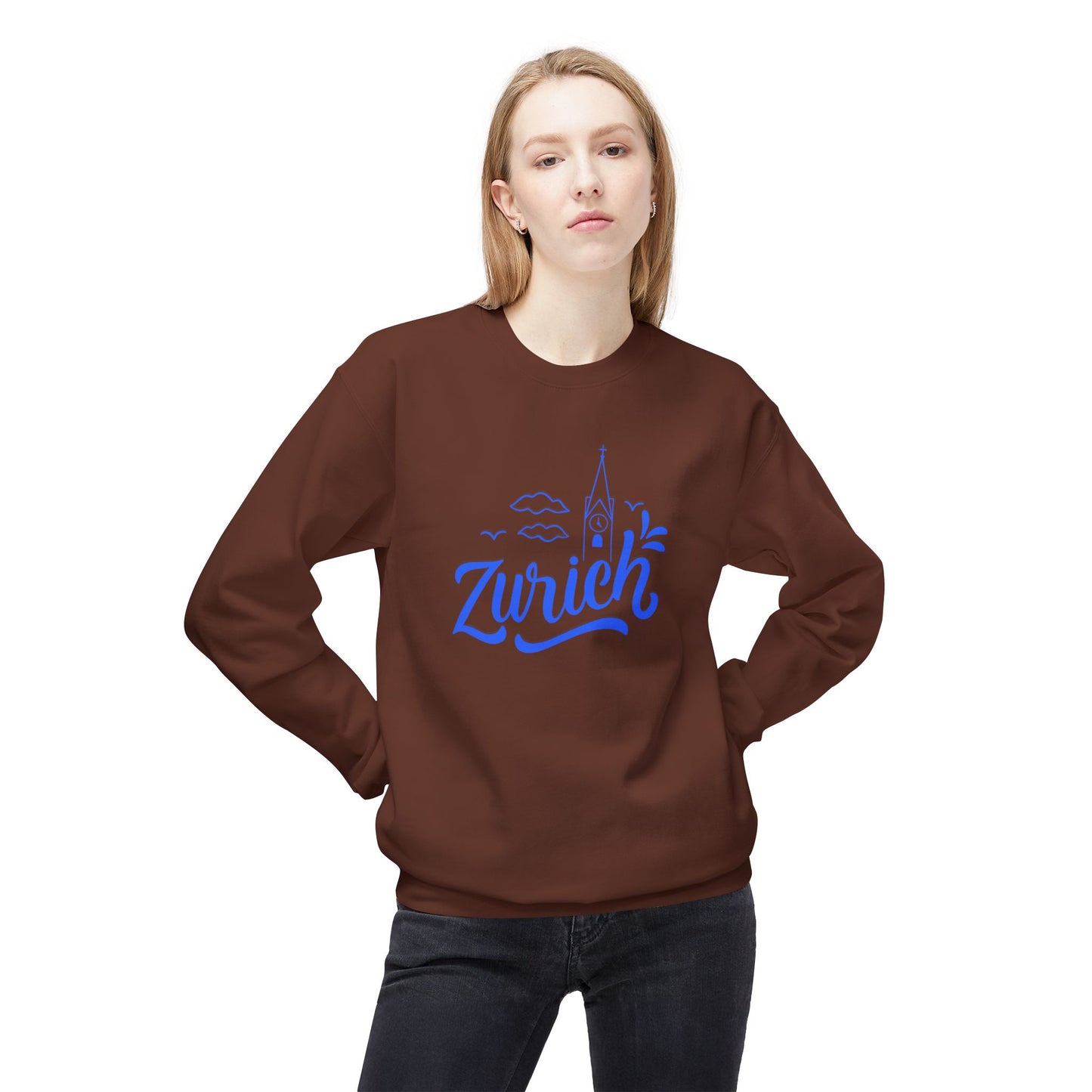 Zurich Unisex Crewneck Sweatshirt - Cozy Midweight Fleece - 12124