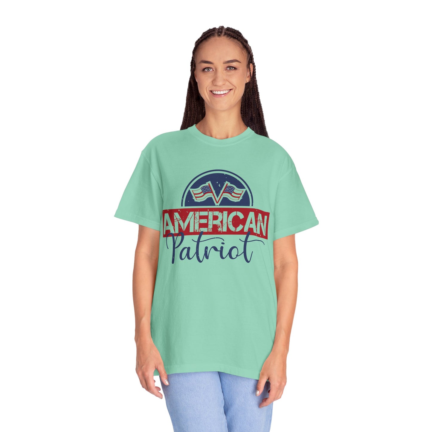 American Patriot Garment-Dyed T-Shirt, USA Pride Tee, 4th of July Shirt, Americana Apparel, Unisex Casual Wear - 13813