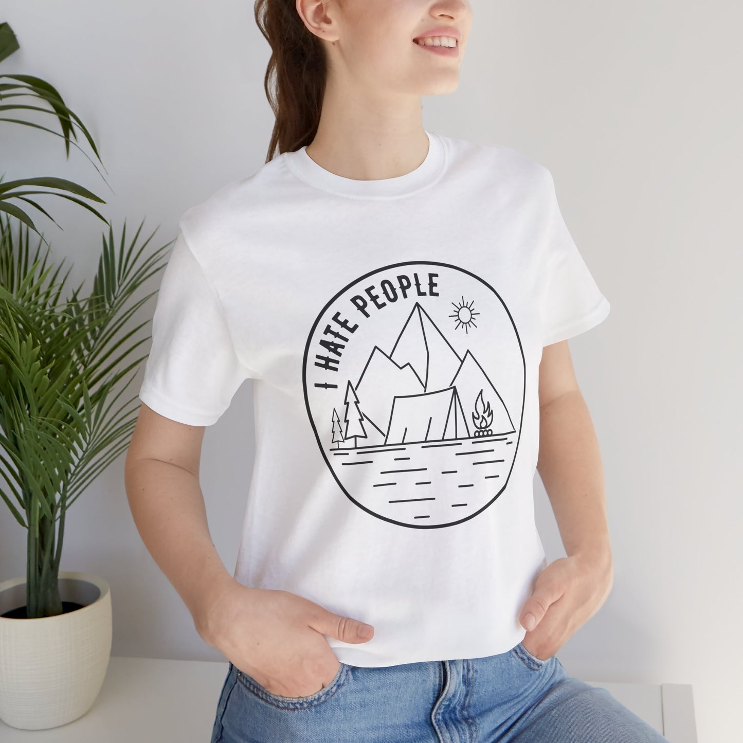 Camping: I Hate People - Unisex Jersey Short Sleeve Tee - 12636