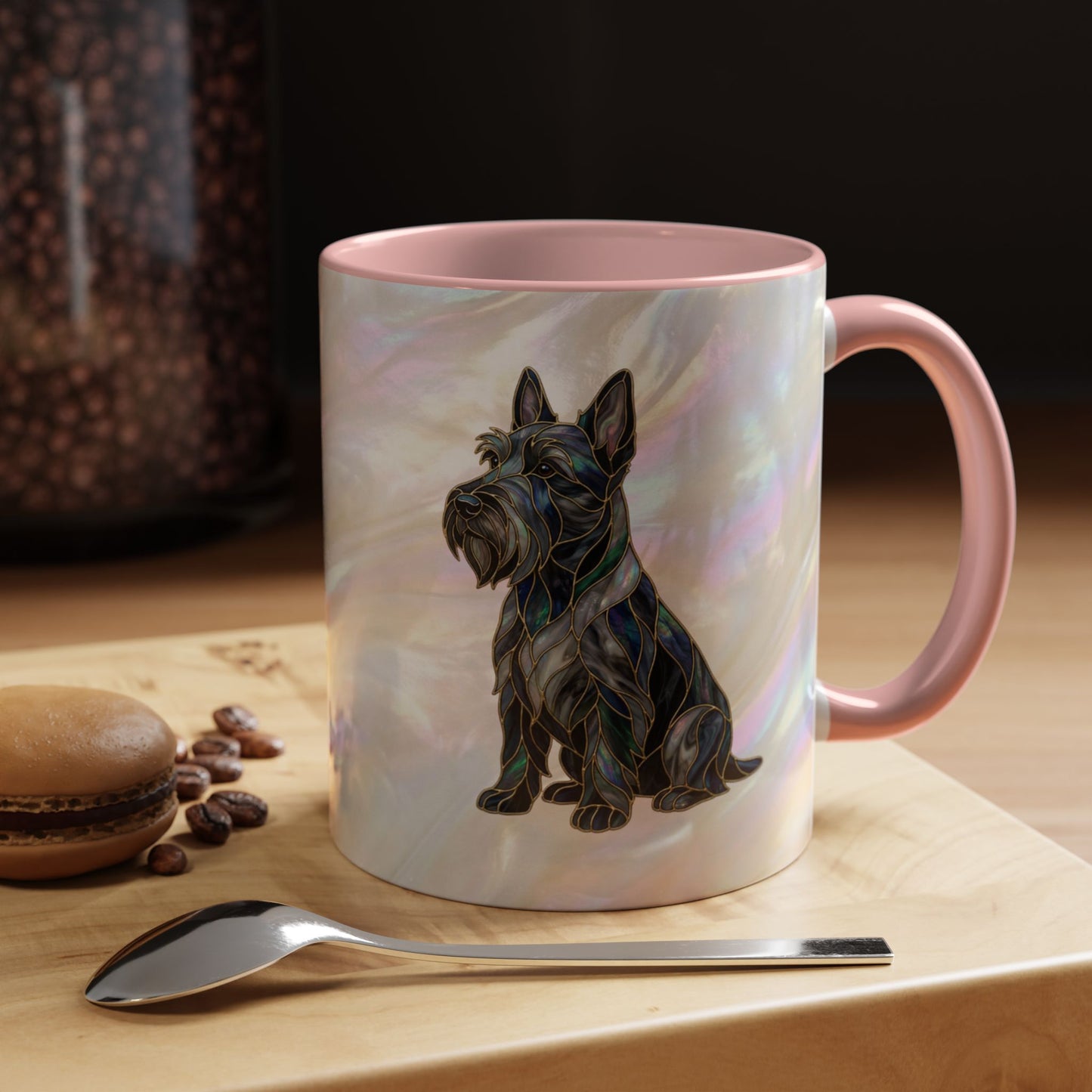 Scottish Terrier Accent Coffee Mug – Stained Glass Design 11/15oz - 14644