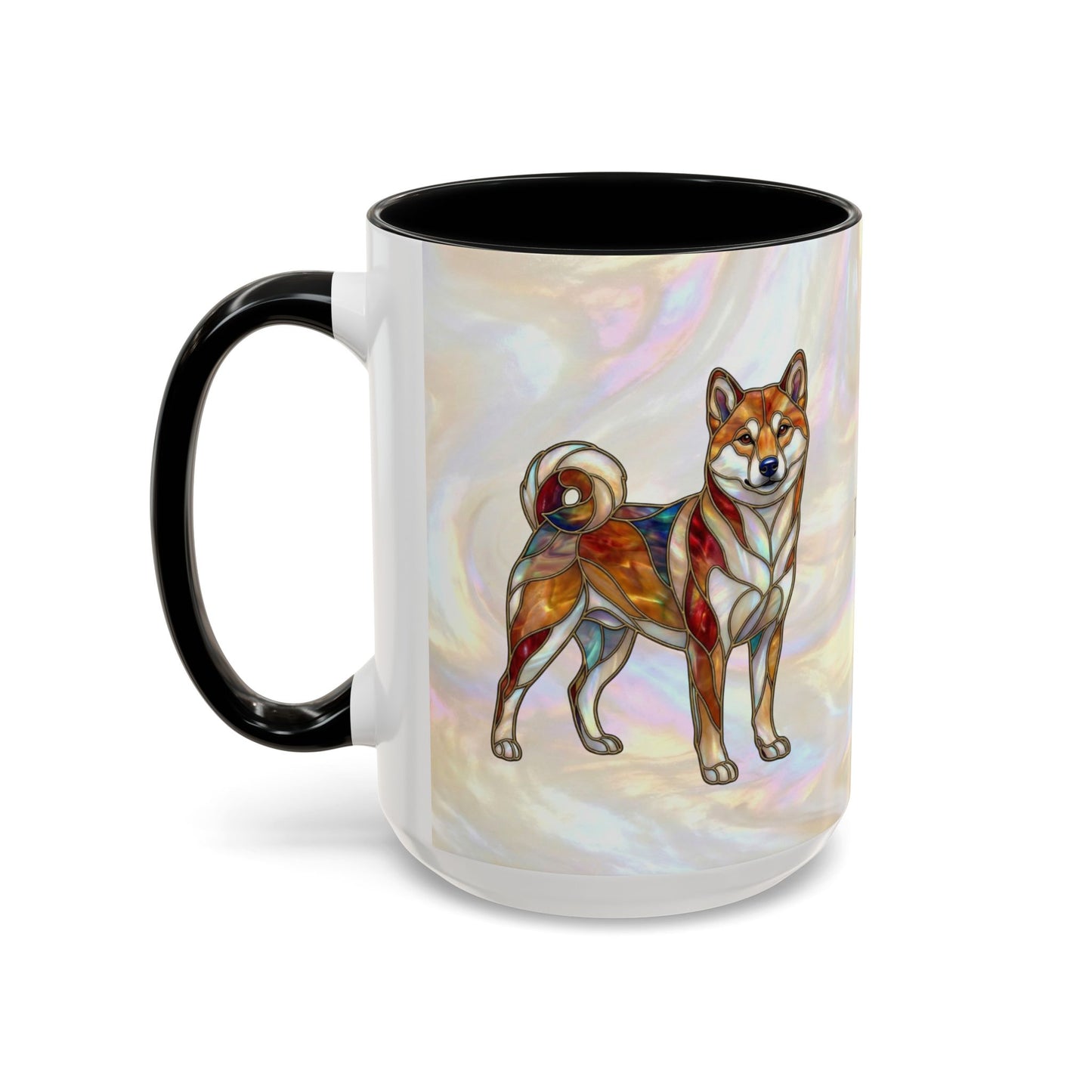 Shiba Inu Accent Coffee Mug – Stained Glass Design 11/15oz - 14646