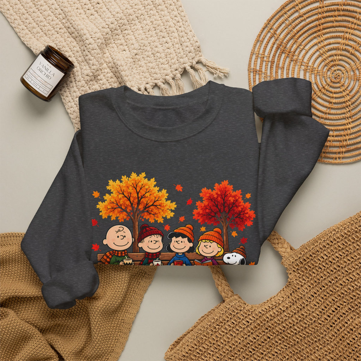 Fall Friends Crewneck Sweatshirt, Cute Autumn Pumpkin Patch Design - 14999
