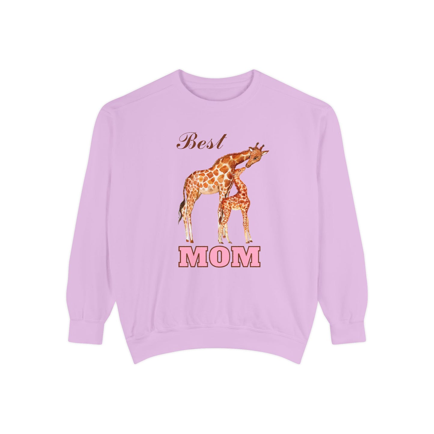 Best Mom Giraffe Design Unisex Garment-Dyed Sweatshirt - 11892