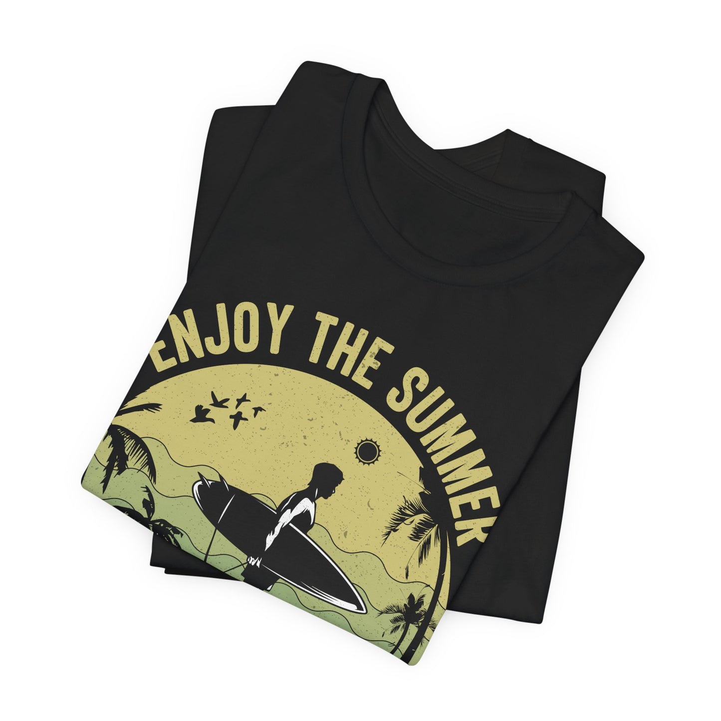 Enjoy The Summer, Summer Surf In Blue Paradise - Unisex Jersey Short Sleeve Tee - 13246