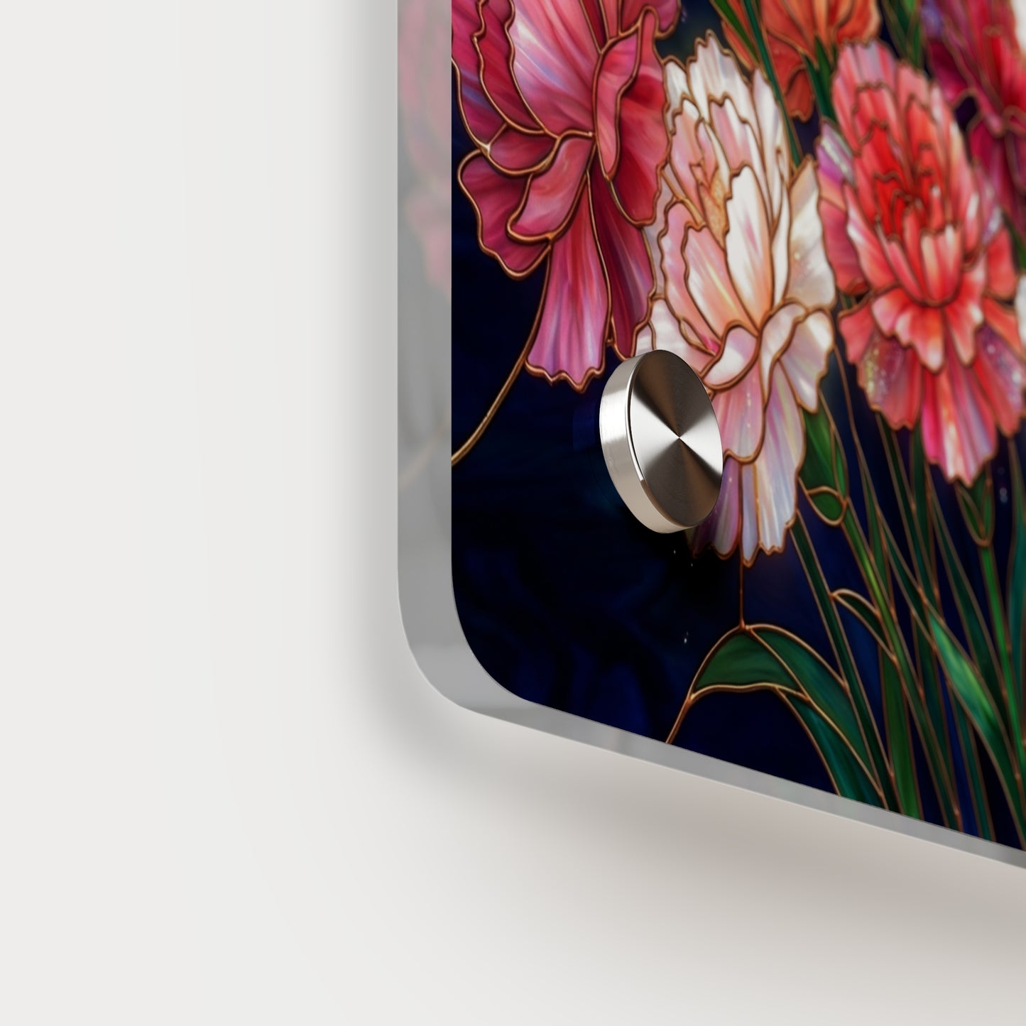Carnation Bouquet Acrylic Wall Art Panel — Floral Home Décor - 14599