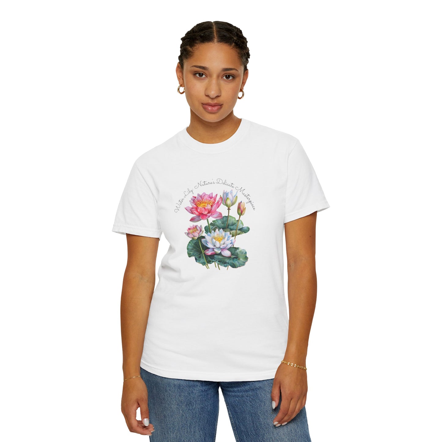 Happy Birthday, July, Water Lily, Unisex Garment-Dyed T-shirt