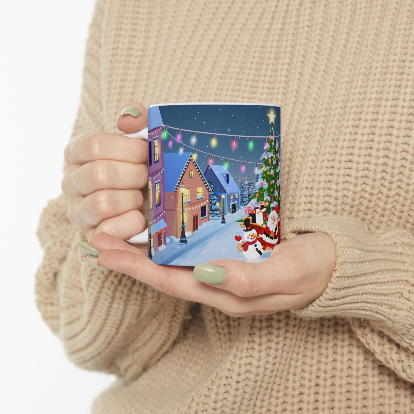 Christmas Night On the Street - Ceramic Mug, (11oz, 15oz) - 10452