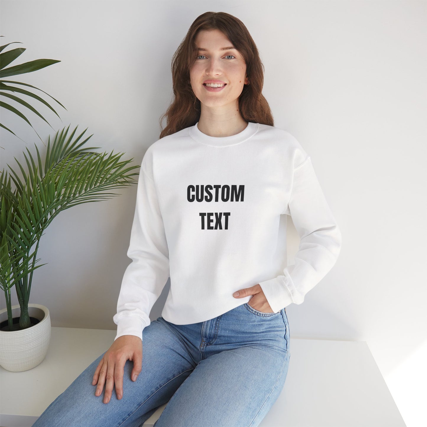 Custom Text Crewneck Sweatshirt – Personalized Unisex Pullover - 14682