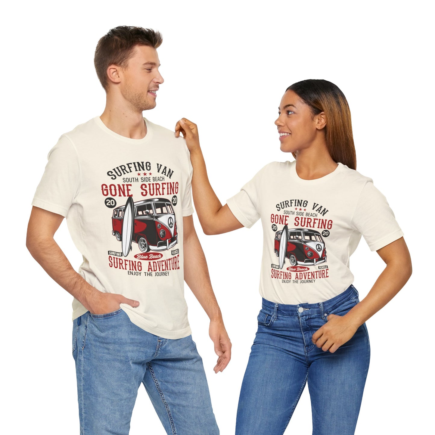 Surfing Van, Surfing Adventure - Unisex Jersey Short Sleeve Tee - 12613