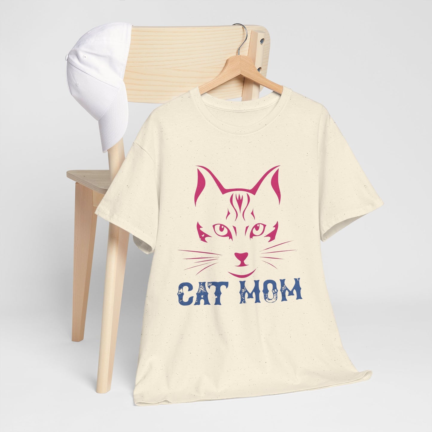 Cat Mom T-Shirt – Cute Cat Face Graphic Tee for Cat Lovers - 14882
