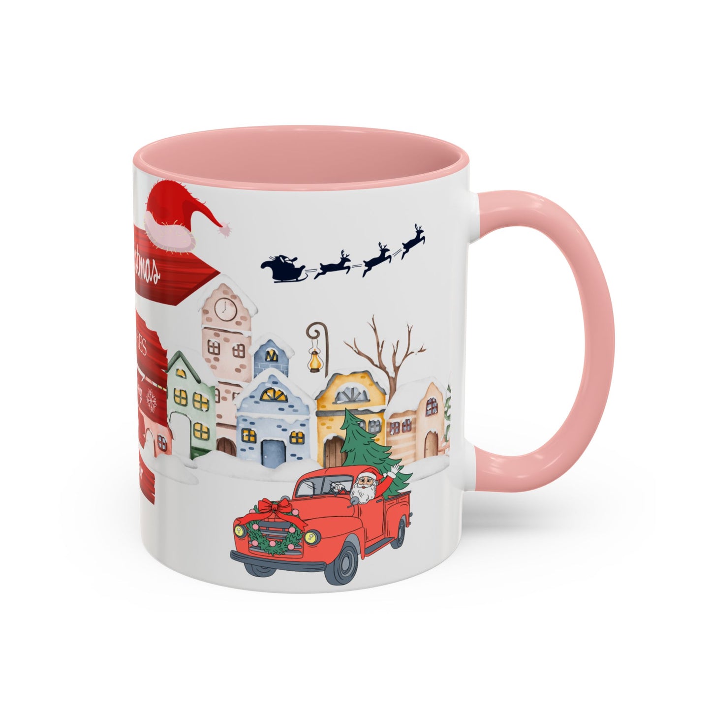 Merry Christmas - Accent Coffee Mug (11, 15oz)