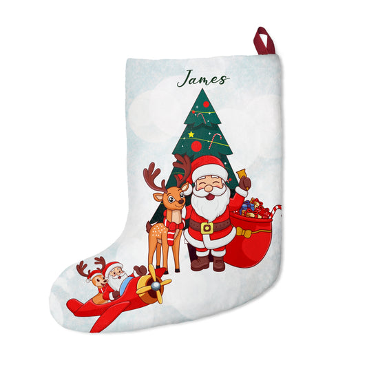 James, Santa's Party, Customizable - Christmas Stockings - 10434