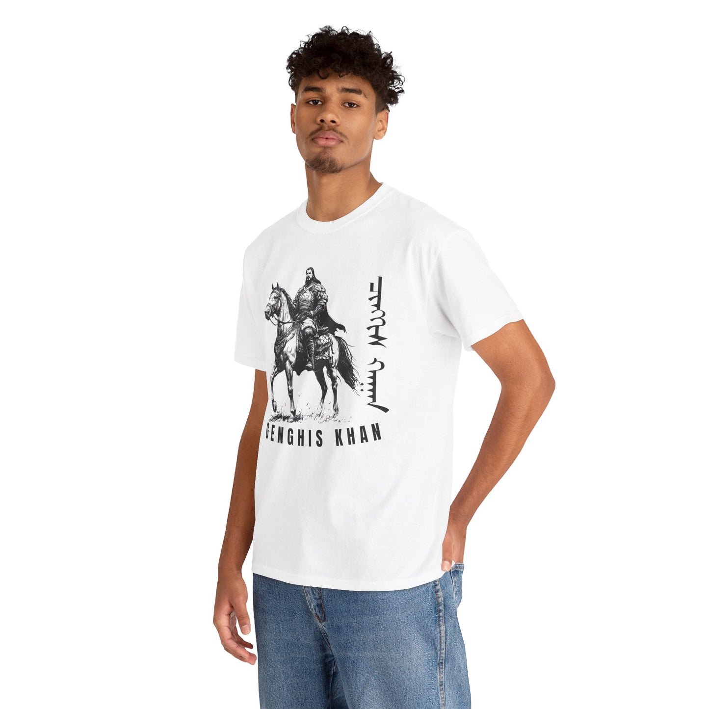 Genghis Khan Horseman Tee – Historical Warrior Graphic T-Shirt - 14914