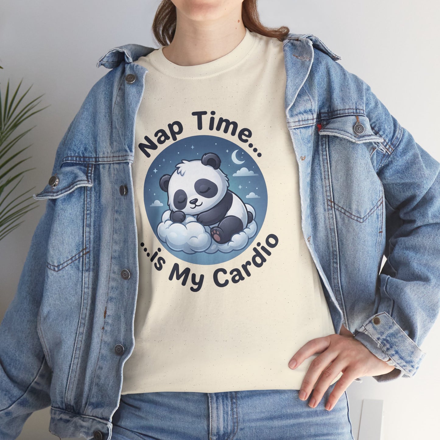 Cute Panda T-Shirt – “Nap Time Is My Cardio” Funny Sleep Tee - 14845