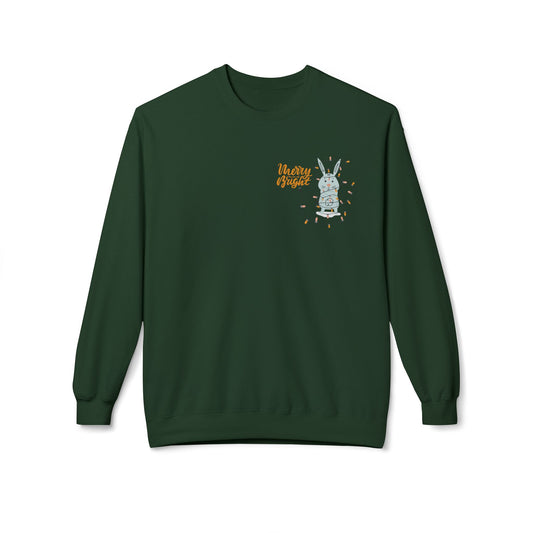 Rabbit with Christmas Light - Unisex Midweight Softstyle Fleece Crewneck Sweatshirt - 10492