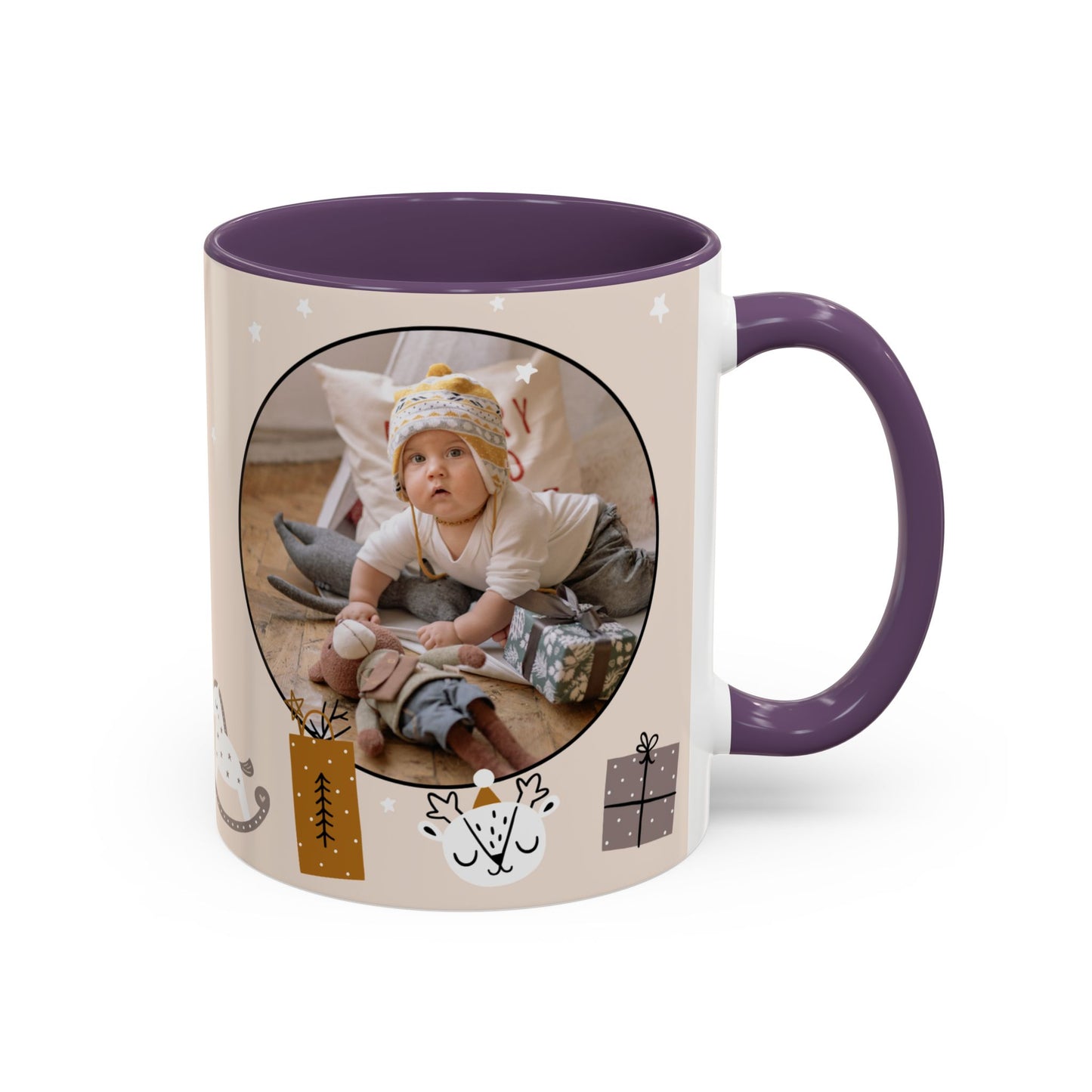 My First Christmas, Customizable - Accent Coffee Mug (11, 15oz) - 10860