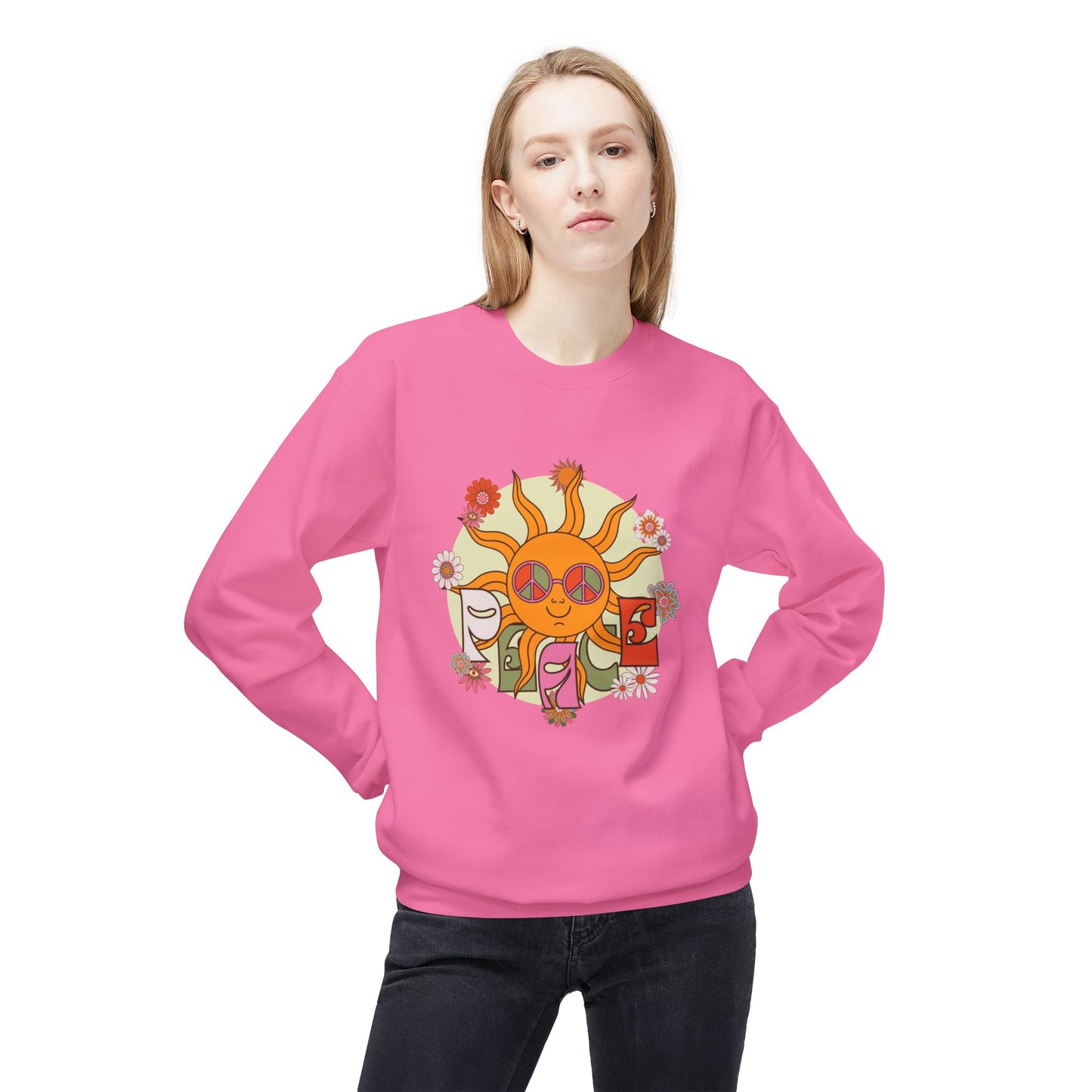 Summer, Peace - Unisex Midweight Softstyle Fleece Crewneck Sweatshirt - 11688