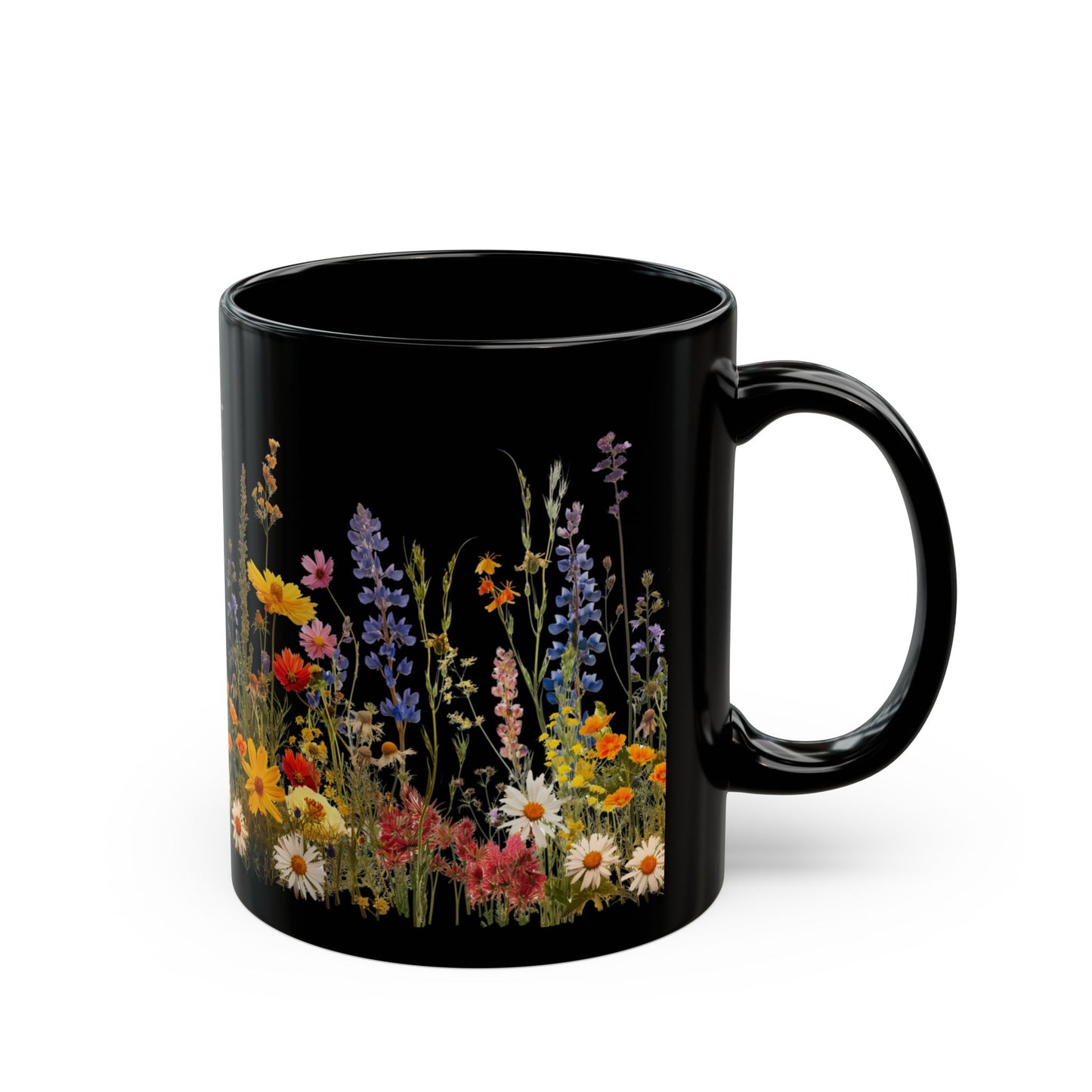 Wildflowers - Ceramic Black Mug (11oz, 15oz) - 10447