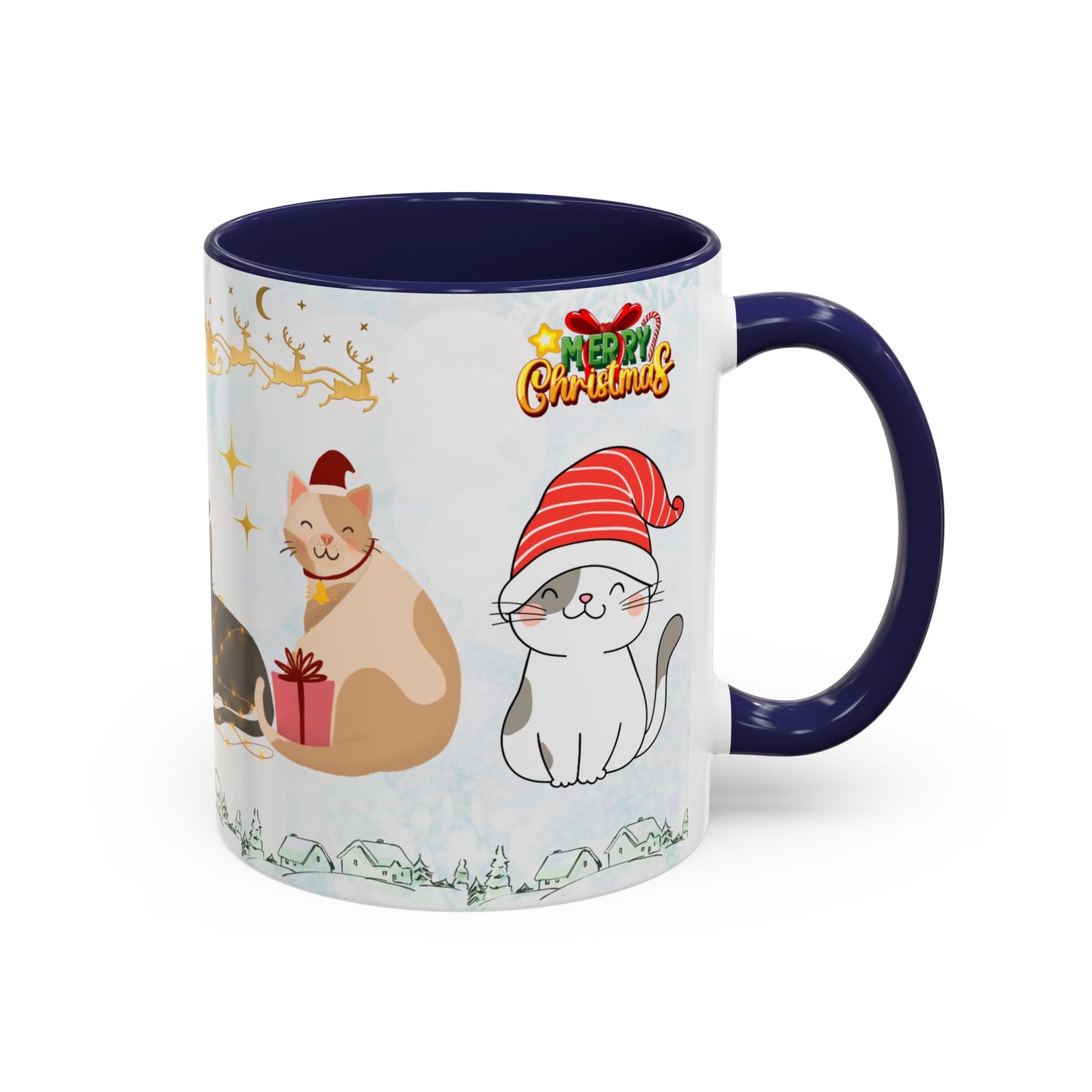 Merry Christmas, Cats - Accent Coffee Mug (11, 15oz)