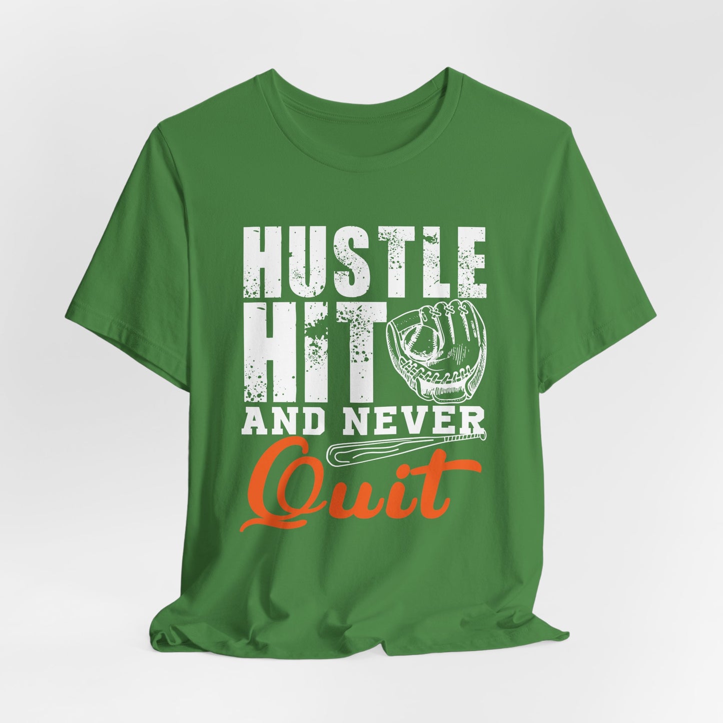 Baseball: Hustle Hit And Never Quit - Unisex Jersey Short Sleeve Tee - 13859